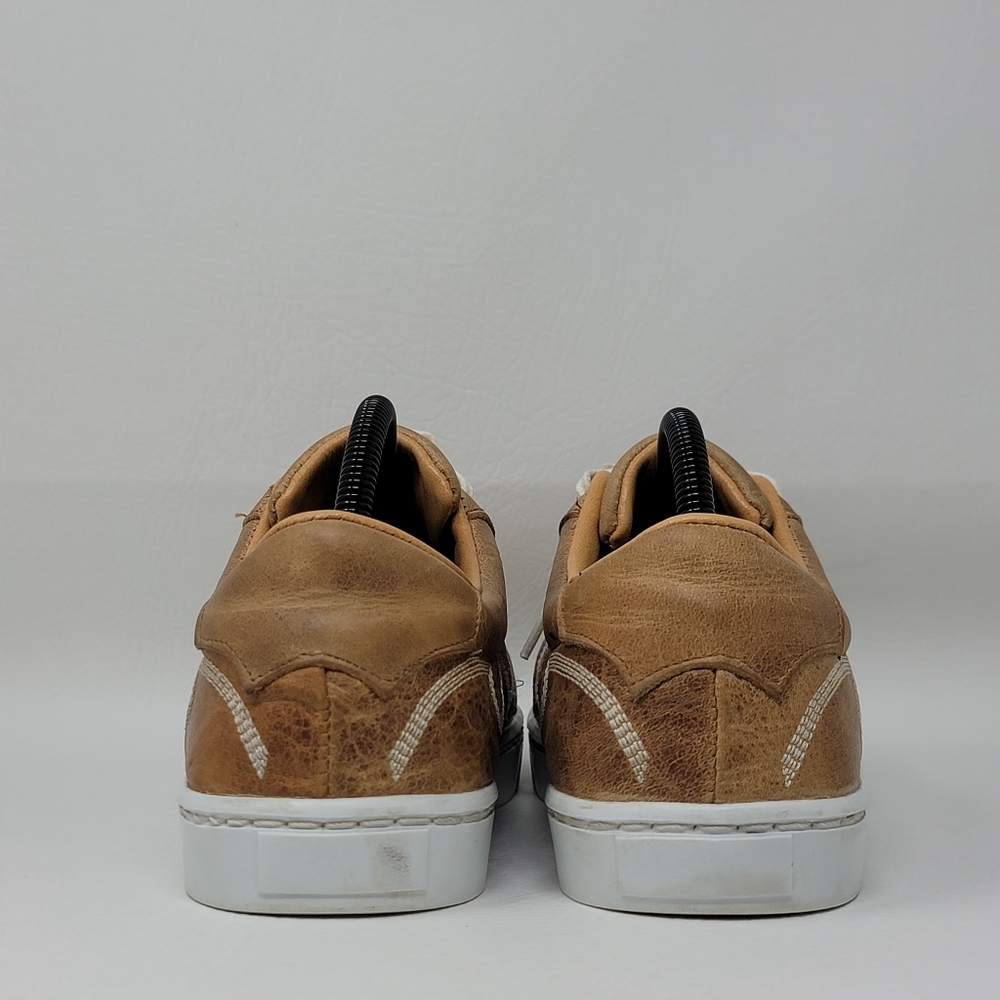 Womens boot stitch leather Sneakers in Tan - Picture 8 of 11